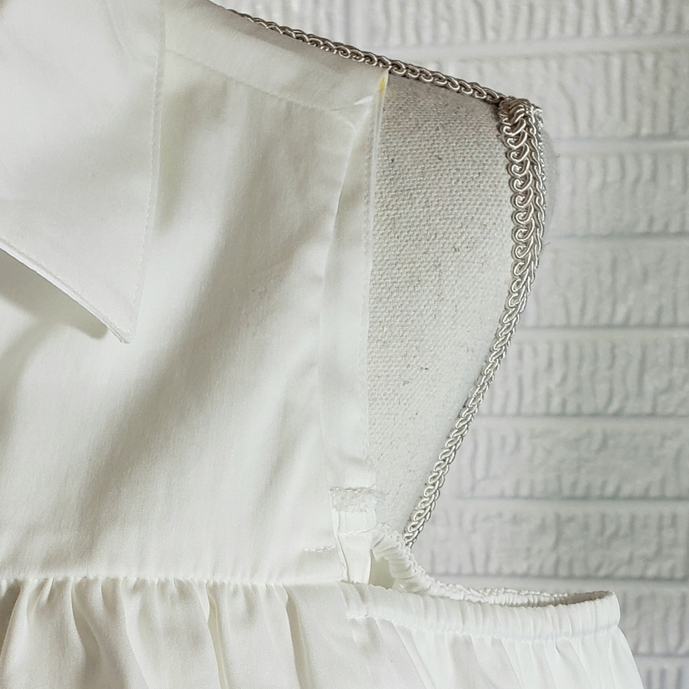 Bar III Blouse Cold Shoulder White - Picture 4 of 8
